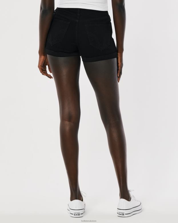 Bottoms Hollister Women High-Rise Black Denim Shorts 3\\ 48820466 Black